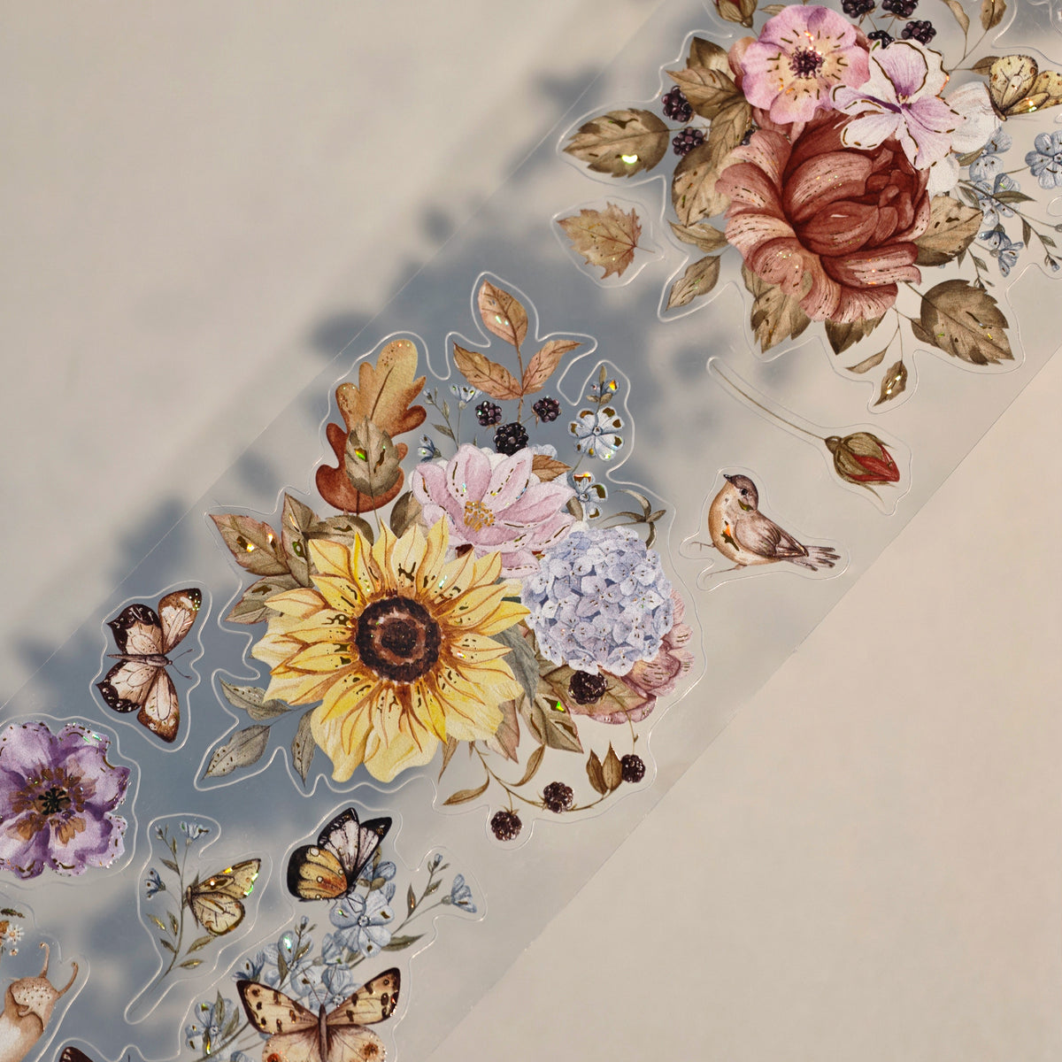 Pre-cut Golden Harvest Wide Washi/PET Tape (Seashell Gilded)