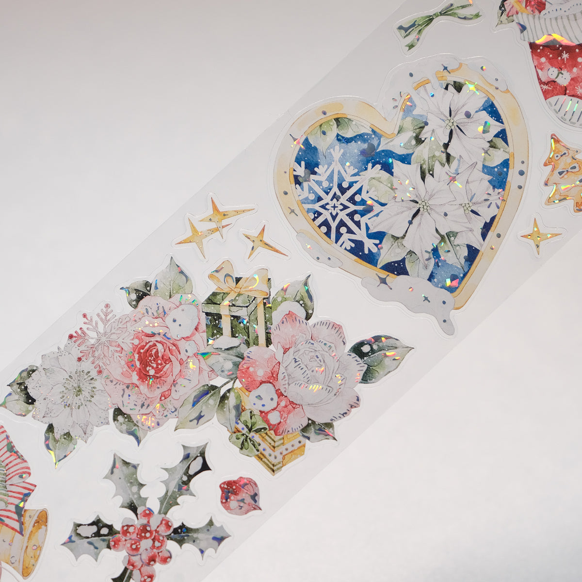 Pre-cut Holly Bloom Wide Washi/PET Tape (Seashell Gilded)
