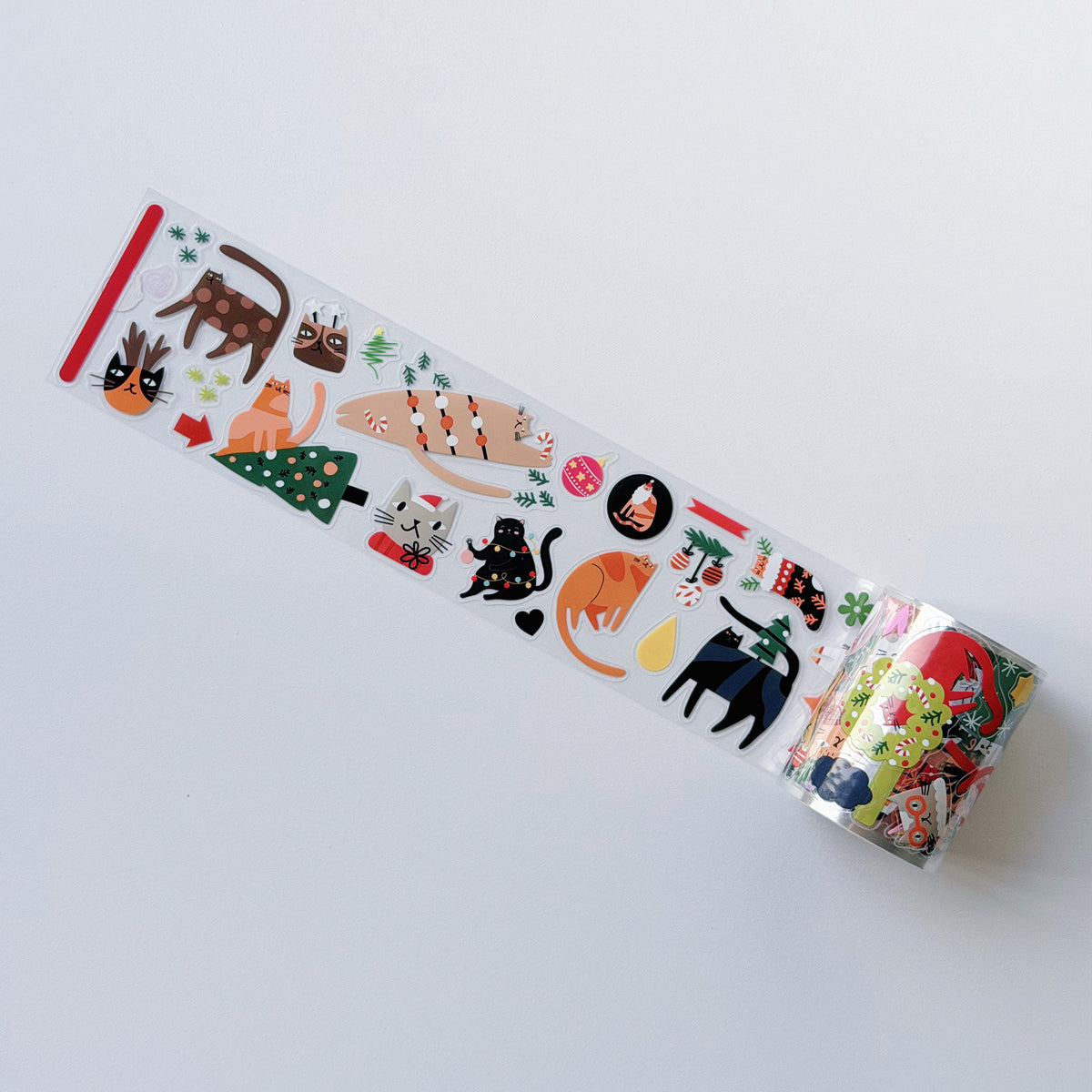 Pre-cut Santa Paws Wide Washi/PET Tape