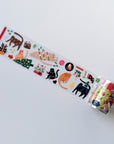 Pre-cut Santa Paws Wide Washi/PET Tape