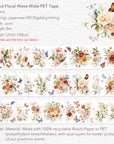 Pre-cut Floral Wave Wide Washi/PET Tape