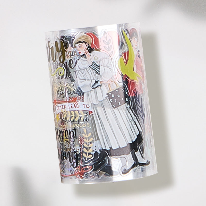 Pre-cut Silent Silhouette Wide Washi/PET Tape | The Washi Tape Shop. Beautiful Washi and Decorative Tape For Bullet Journals, Gift Wrapping, Planner Decoration and DIY Projects