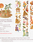 Pre-cut Autumn Reunion Wide Washi/PET Tape (GILDED) | The Washi Tape Shop. Beautiful Washi and Decorative Tape For Bullet Journals, Gift Wrapping, Planner Decoration and DIY Projects