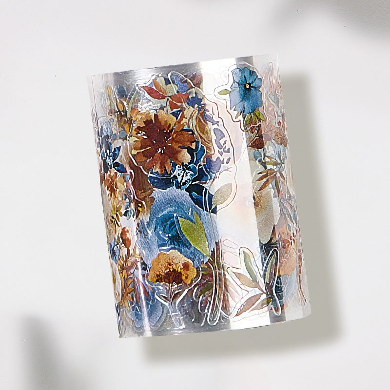 Pre-cut Dusty Blue & Cinnamon Wide Washi/PET Tape | The Washi Tape Shop. Beautiful Washi and Decorative Tape For Bullet Journals, Gift Wrapping, Planner Decoration and DIY Projects