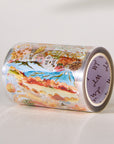 Pre-cut Autumn Village Wide Washi/PET Tape (Seashell Gilded)