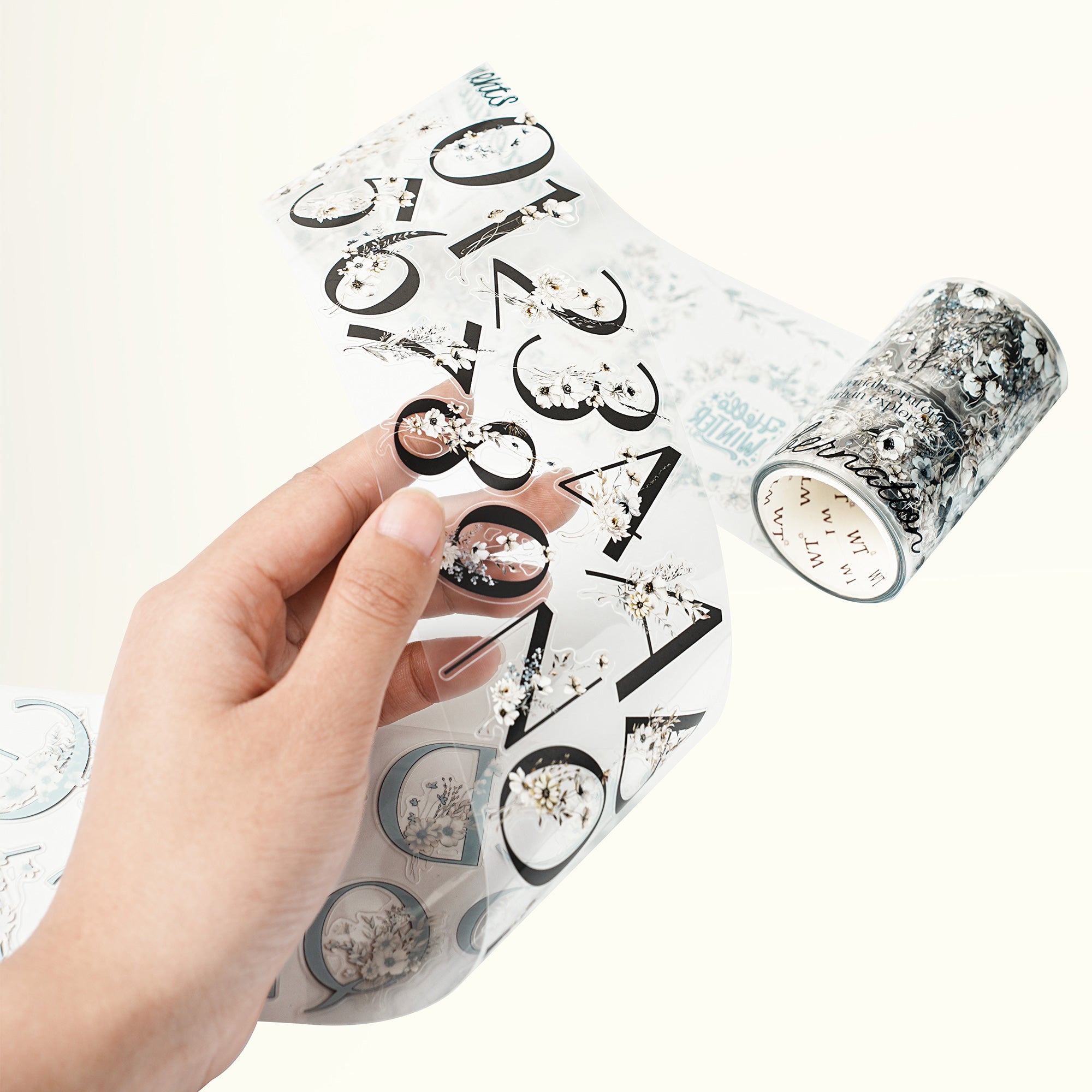 Pre-cut Frosted Letters Wide Washi/PET Tape