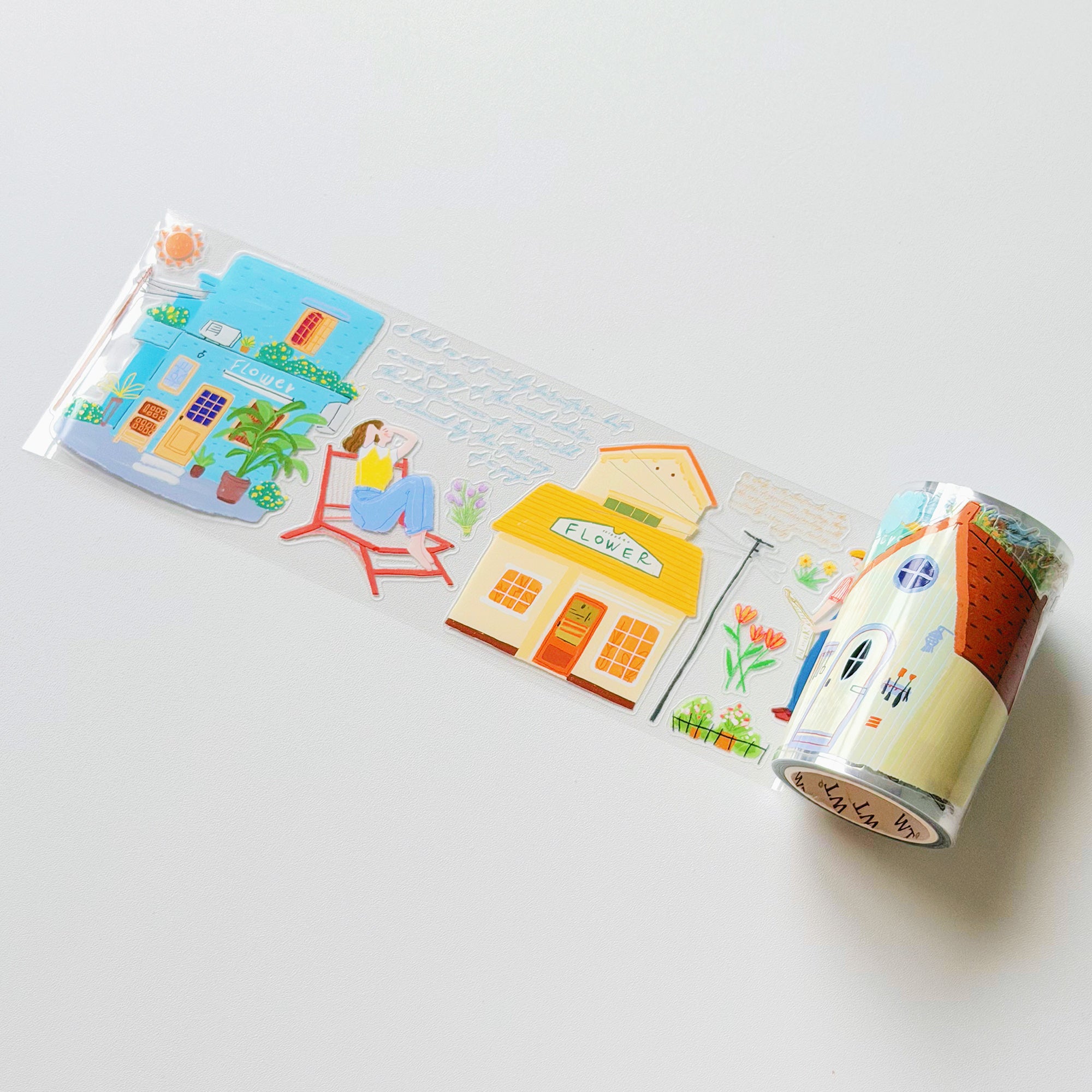 Pre-cut Bloom House Wide Washi/PET Tape | The Washi Tape Shop. Beautiful Washi and Decorative Tape For Bullet Journals, Gift Wrapping, Planner Decoration and DIY Projects