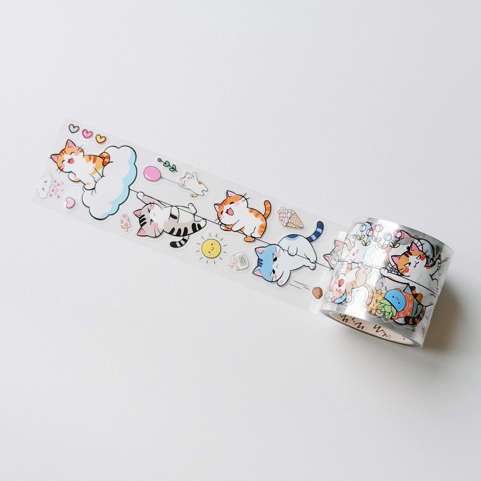 Pre-cut Kitty Cascade Wide Washi/PET Tape
