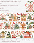 Pre-cut Christmas Market Wide Washi/PET Tape