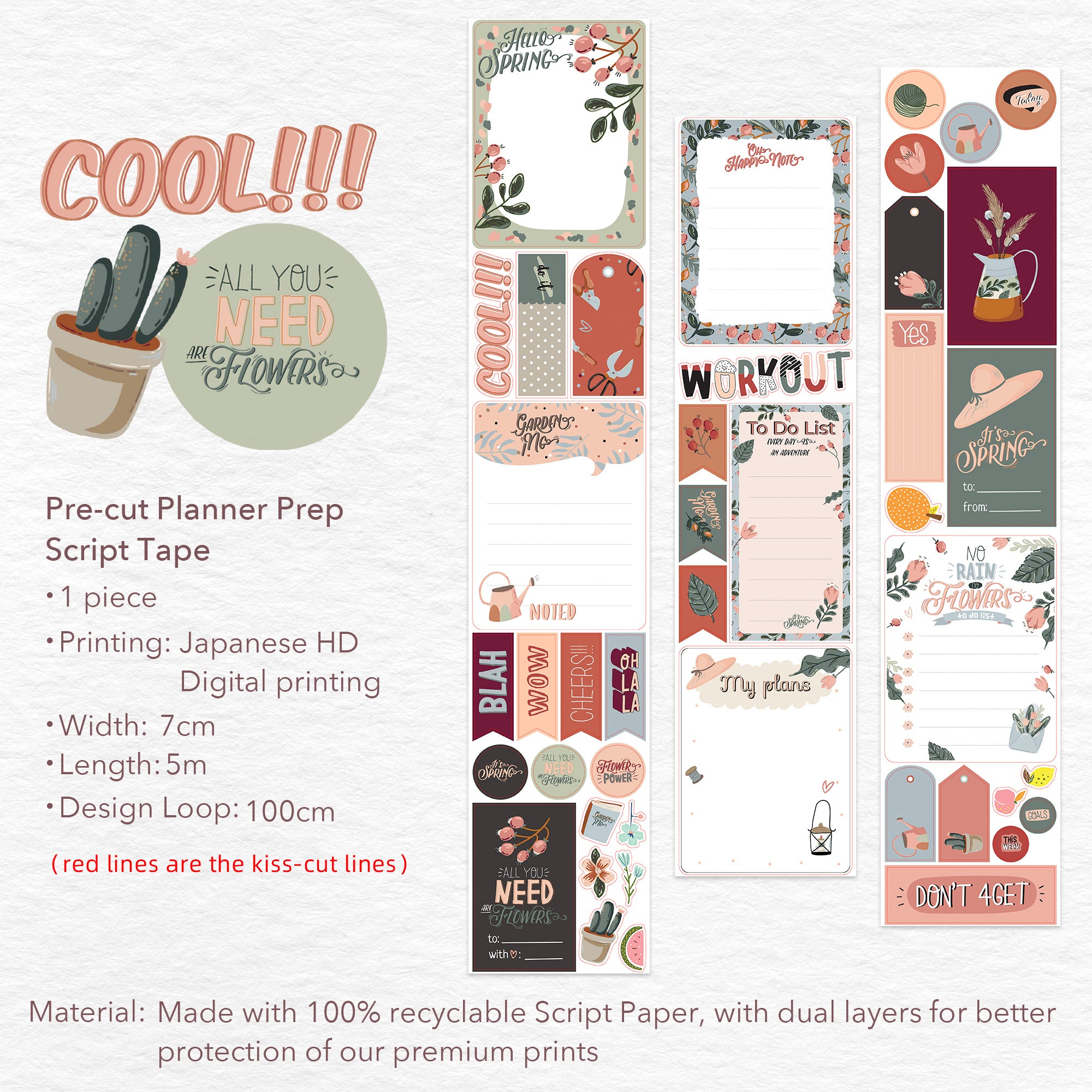 Pre-cut Hygge Notes Script Tape Bundle | The Washi Tape Shop. Beautiful Washi and Decorative Tape For Bullet Journals, Gift Wrapping, Planner Decoration and DIY Projects