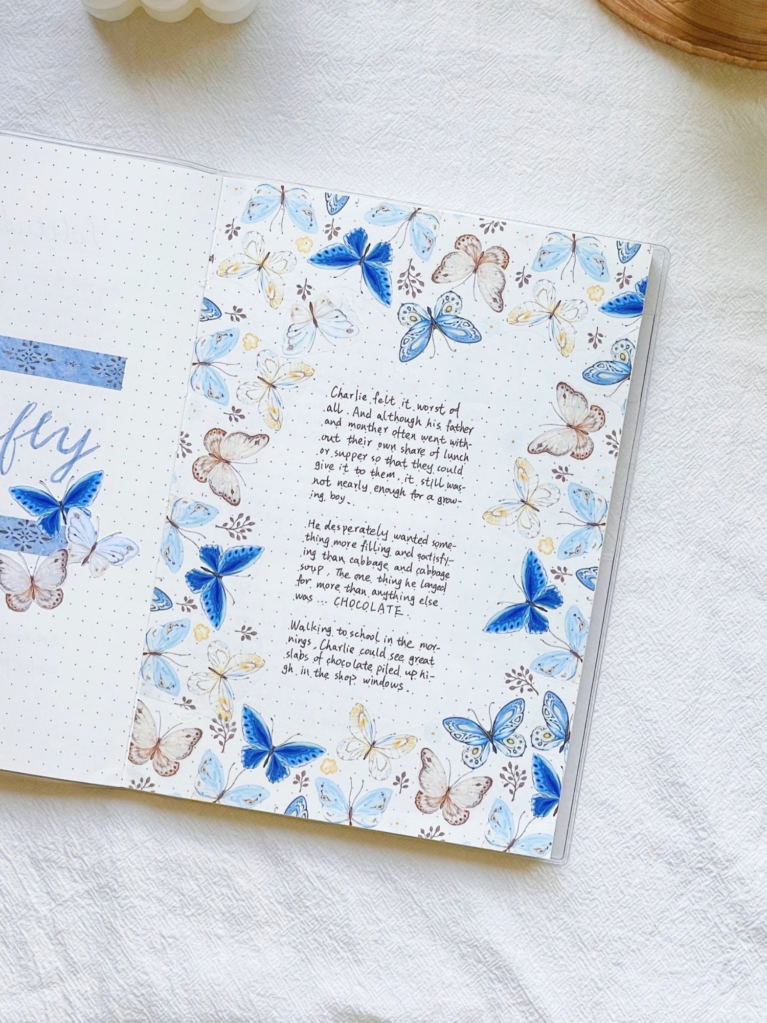 Finally I made a spread with this beautiful blue pet tape from @Shop R, Scrapbook