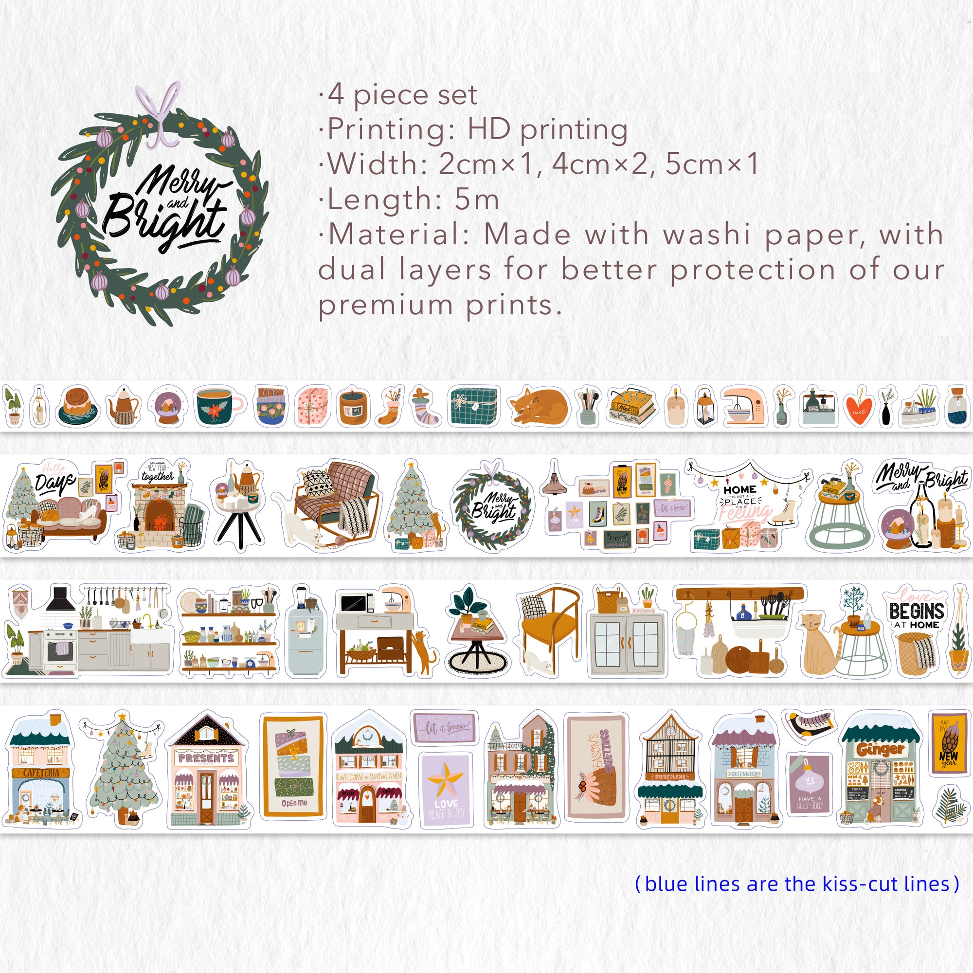 Home Sweet Home Washi Tape Sticker Set | The Washi Tape Shop. Beautiful Washi and Decorative Tape For Bullet Journals, Gift Wrapping, Planner Decoration and DIY Projects