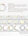 Delicate Floral Wreaths Washi Tape Sticker Set | The Washi Tape Shop. Beautiful Washi and Decorative Tape For Bullet Journals, Gift Wrapping, Planner Decoration and DIY Projects