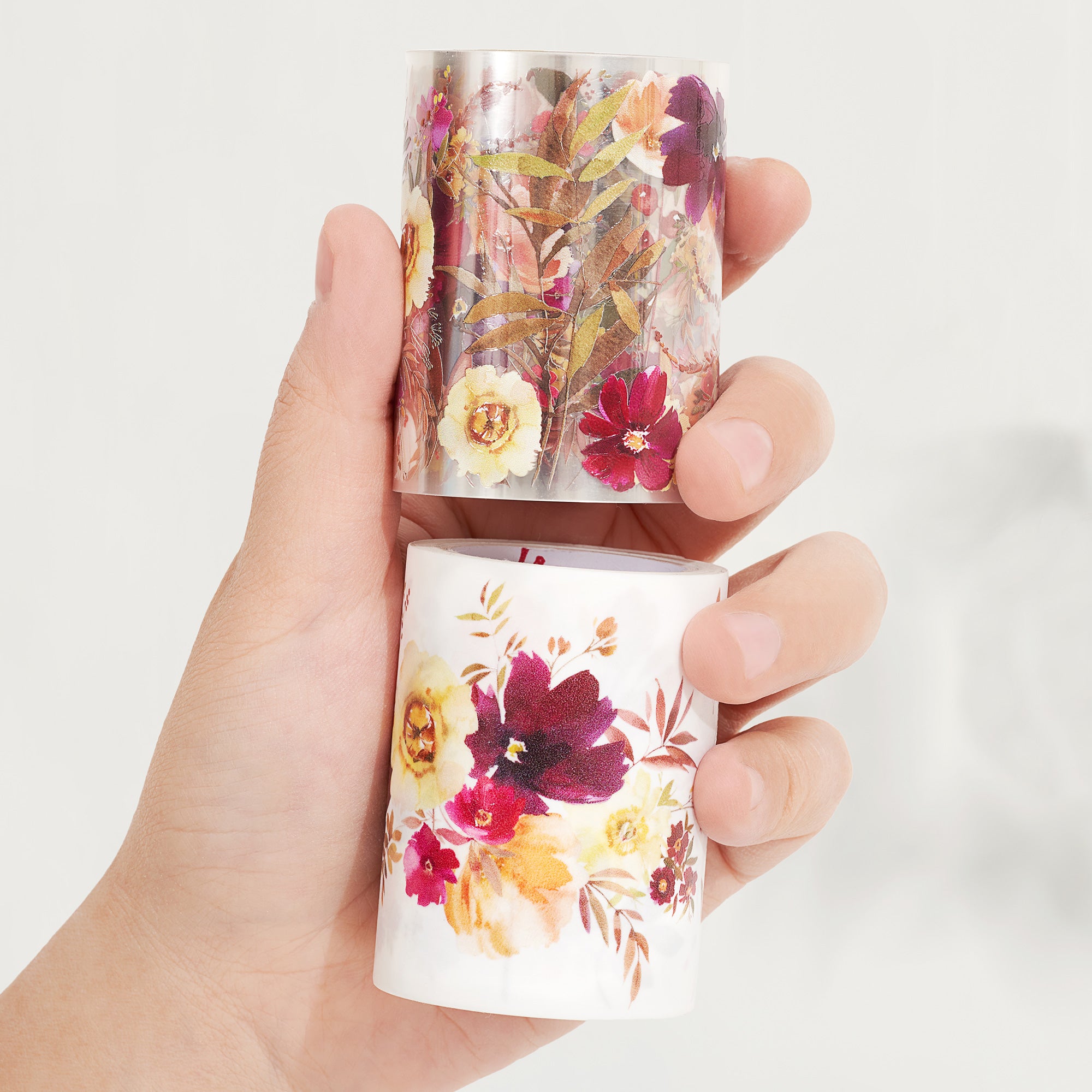 Autumn Floral In Burgundy Thin Washi Tape — The Little Red House