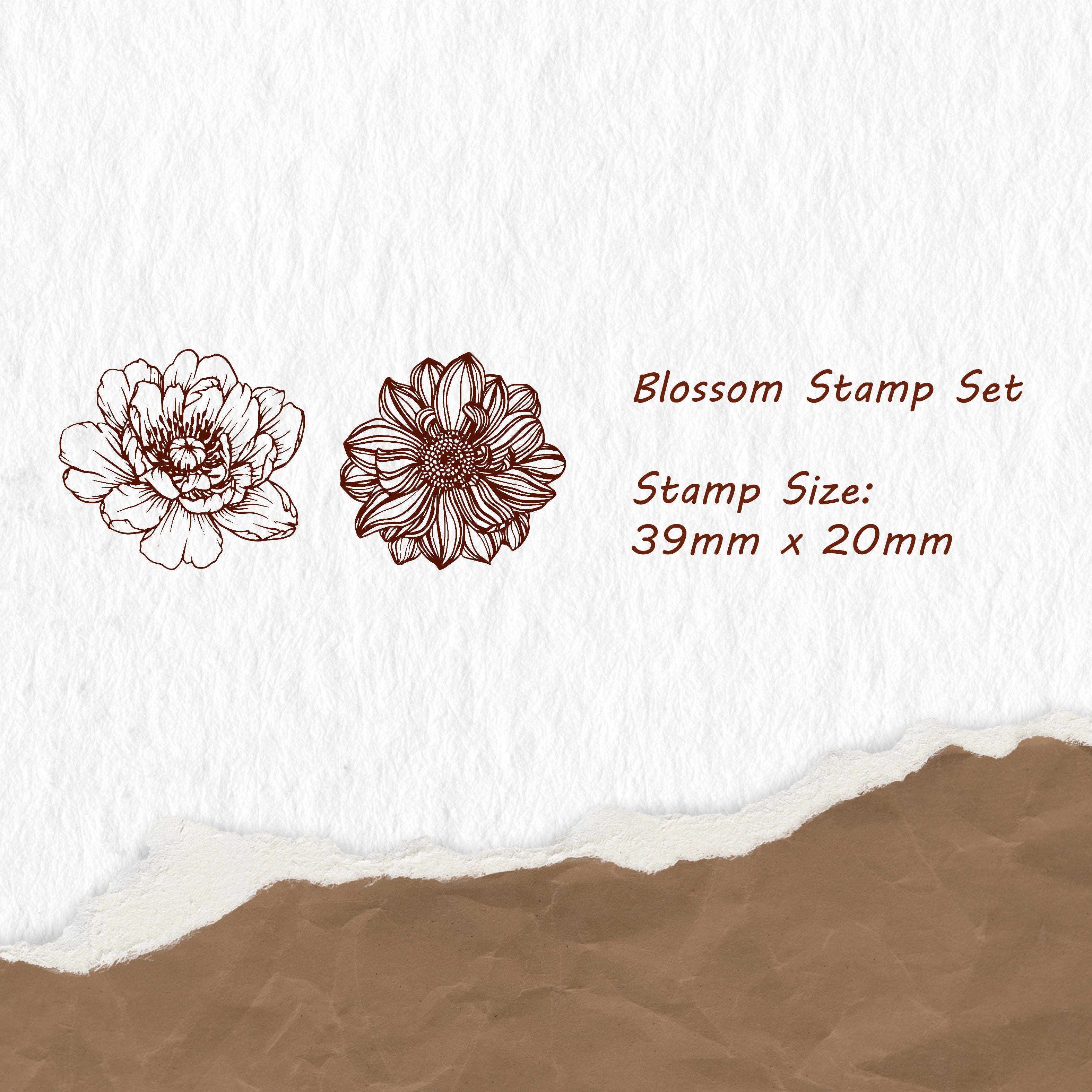 Blossom Stamp Set | The Washi Tape Shop. Beautiful Washi and Decorative Tape For Bullet Journals, Gift Wrapping, Planner Decoration and DIY Projects