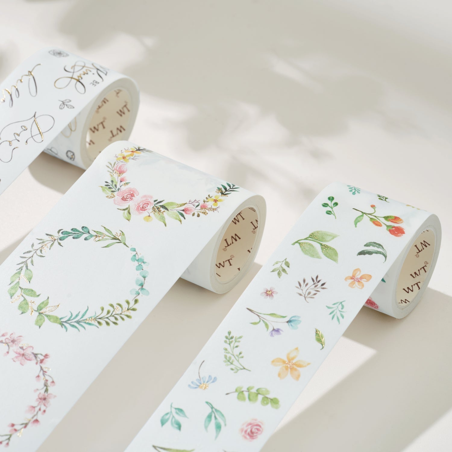 Bande Washi Tape Sticker Roll - Flower Wreath Dandelion