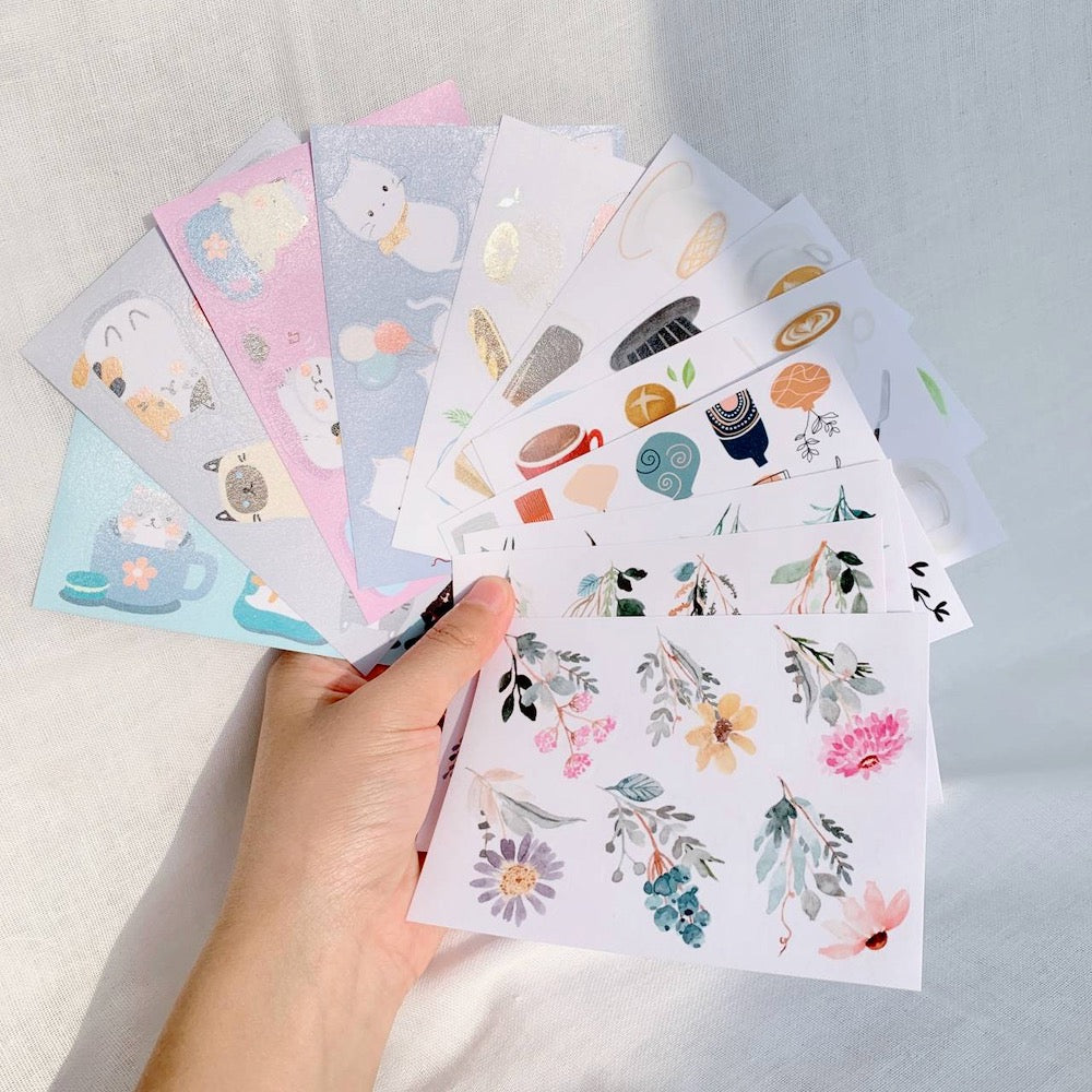 Floral Charm Washi Paper Sticker Set - The Washi Tape Shop