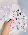 Floral Charm Washi Paper Sticker Set - The Washi Tape Shop