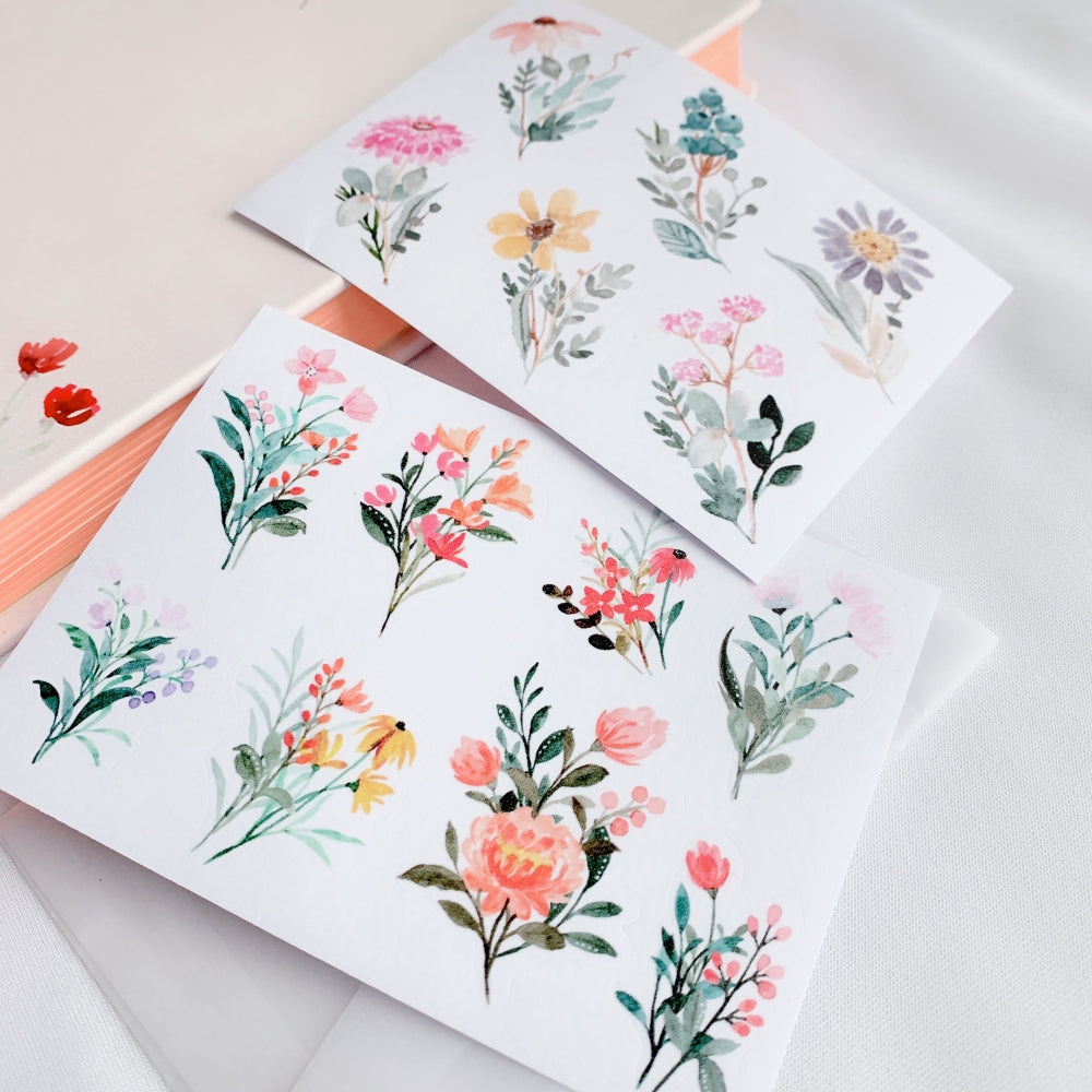 Floral Charm Washi Paper Sticker Set - The Washi Tape Shop