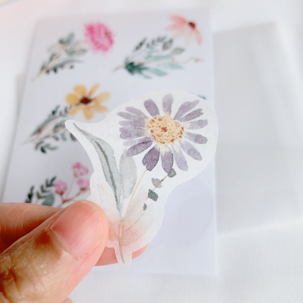 Floral Charm Washi Paper Sticker Set - The Washi Tape Shop