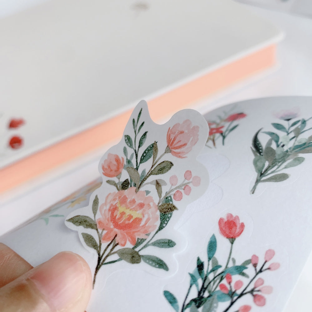 Floral Charm Washi Paper Sticker Set - The Washi Tape Shop