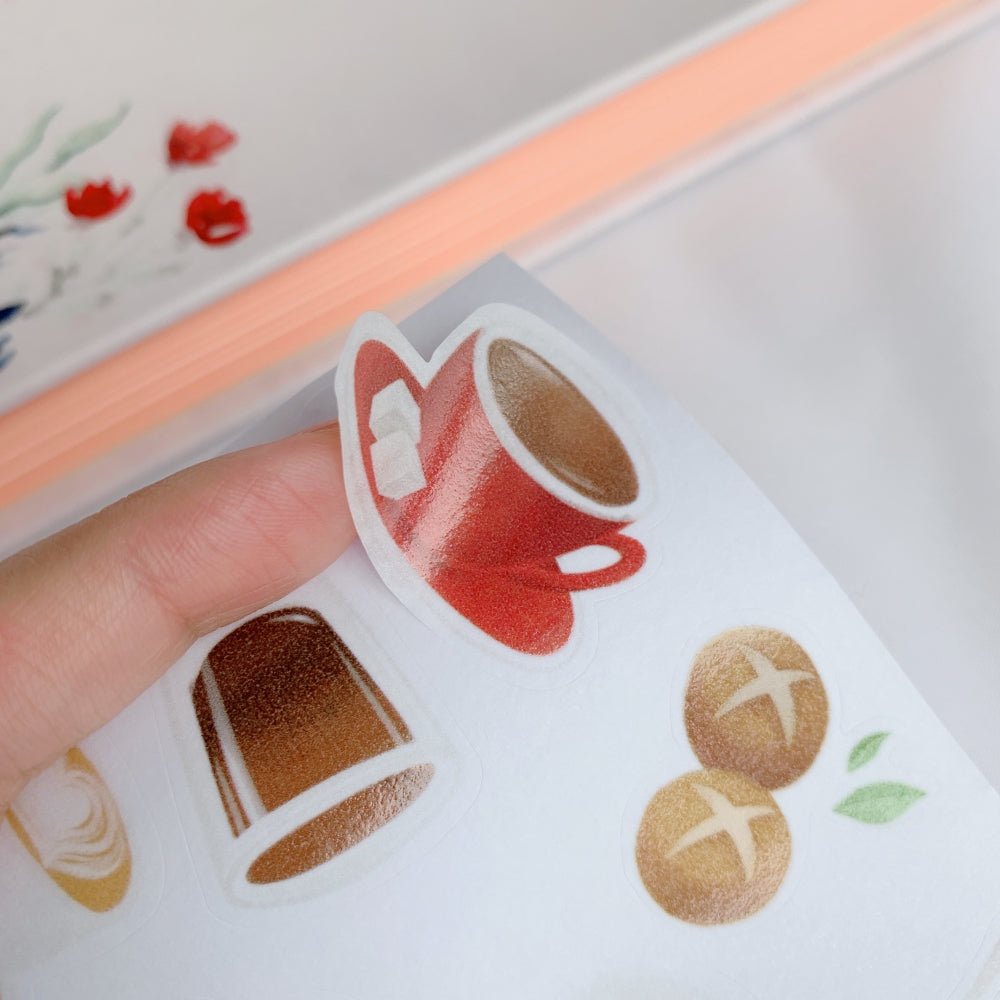 Cosy Teatime Washi Paper Sticker Set - The Washi Tape Shop