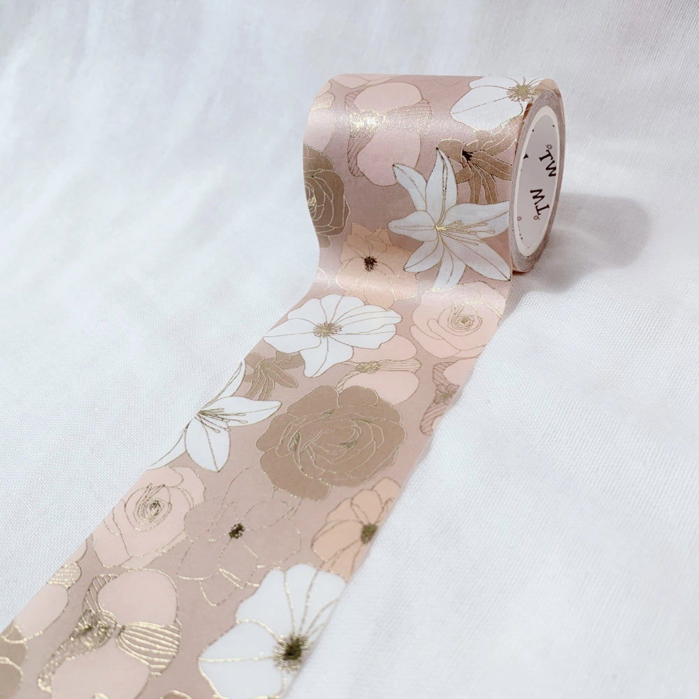 Champagne Floral Wide Washi Tape - The Washi Tape Shop