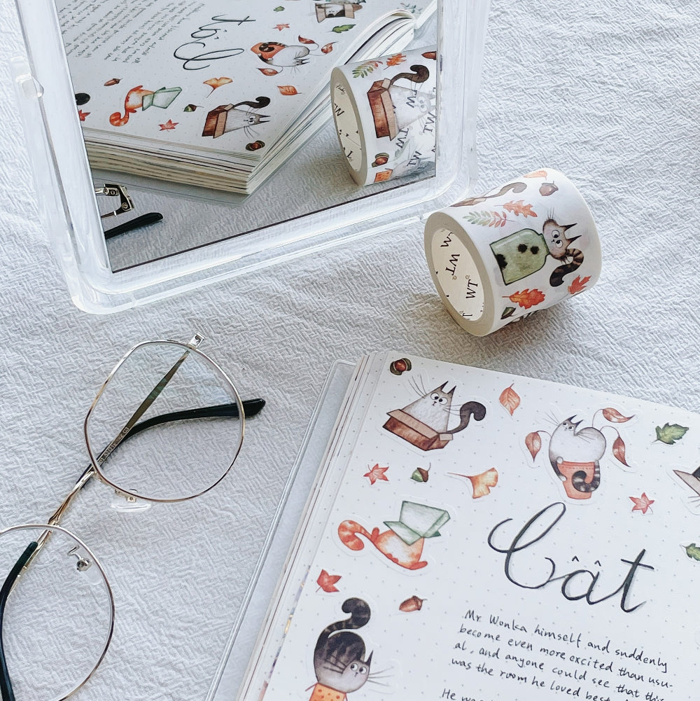 WT Chonky Cat Washi Tape Sticker Set, 4 Rolls, Original  Designs, Watercolor Cute Cat Decorative Sticker, Kiss-Cut Craft Sticker,  Bujo Planner Supplies, Journals Gifts, DIY Paper Sticker : Arts, Crafts