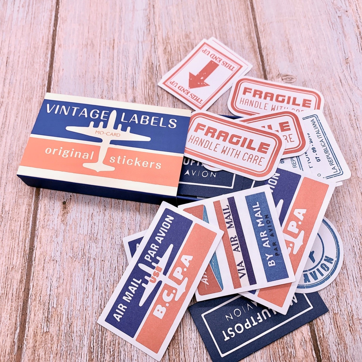 60 Piece Vintage Air Mail Stickers | The Washi Tape Shop. Beautiful Washi and Decorative Tape For Bullet Journals, Gift Wrapping, Planner Decoration and DIY Projects